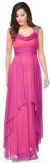 Main image of Broad Straps Cowl Neck Long Formal Dress with Draped Skirt